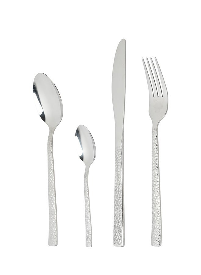 أولييرو طقم أدوات طعام متين وأنيق مكوّن من 24 قطعة لراحة استخدام ومائدة أنيقة – فضي - Image 4